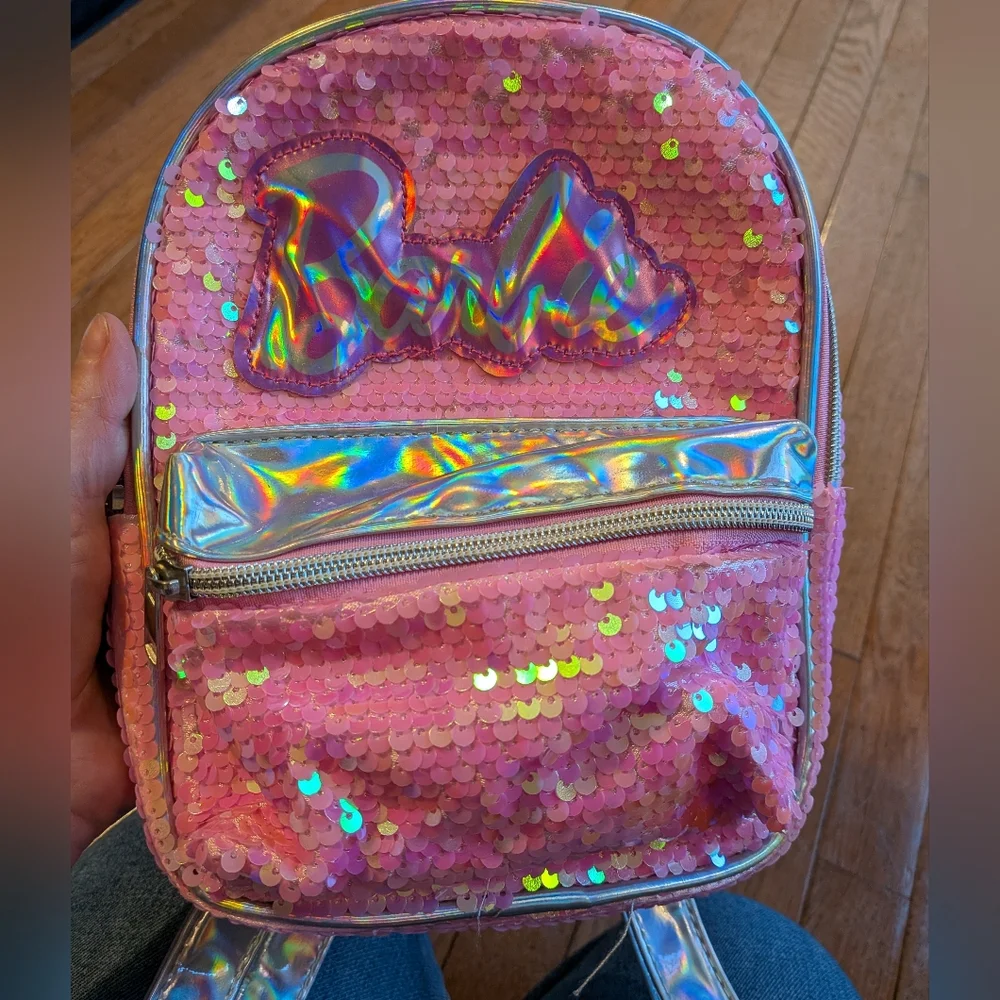 Mattel Barbie Pink and Silver Sequin Kids Backpack